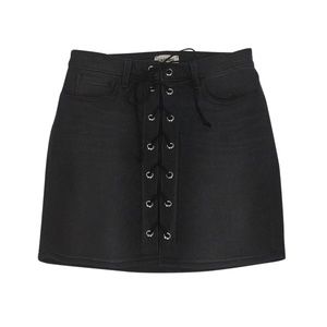 L'AGENCE lace-up front denim skirt
